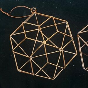 Geometric Copper Ornaments SET of 4